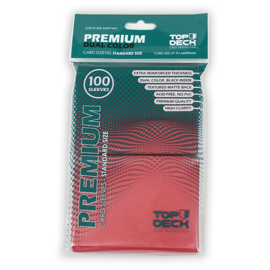 Protectores Premium | TOPDECK Standard 66x91mm color Rojo